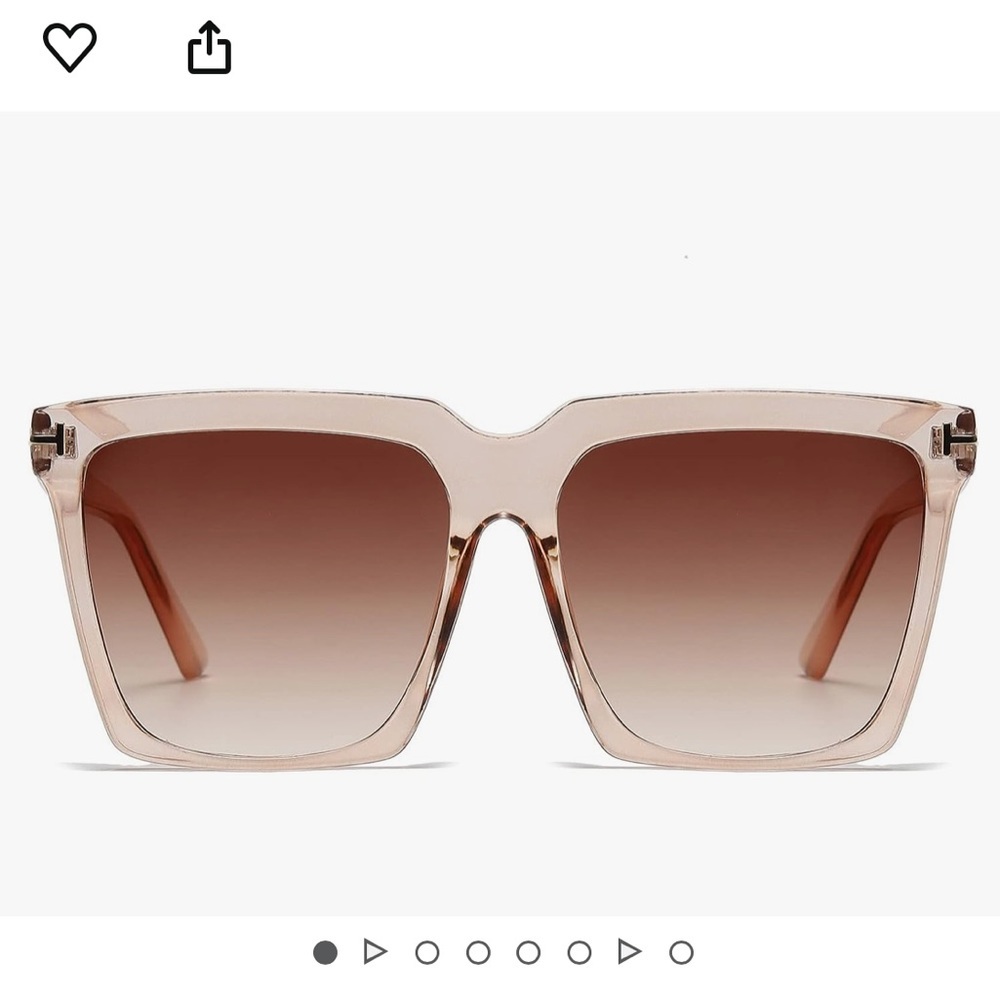 Chic Transparent Nude Oversized Square Sunglasses | Brown Gradient Lens
